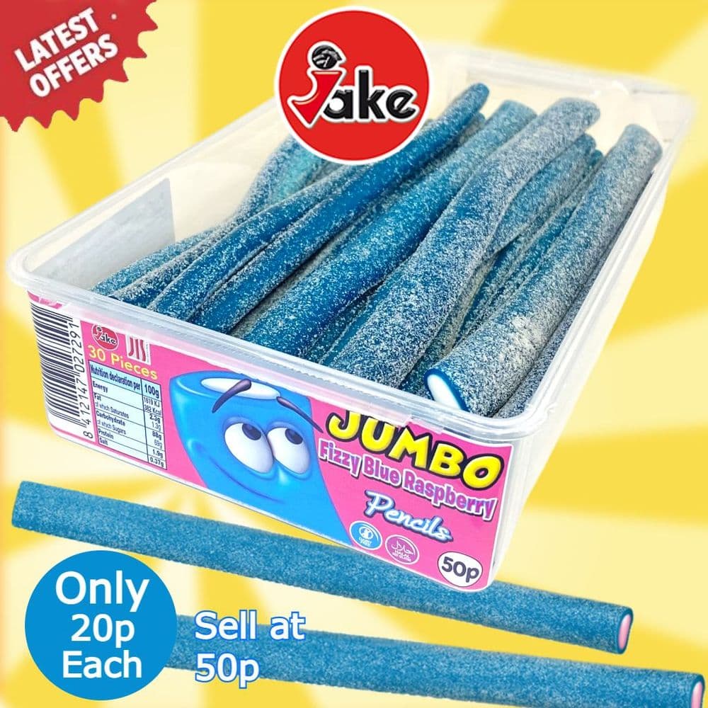 JAKE JUMBO BLUE RASPBERRY PENCILS  x 30