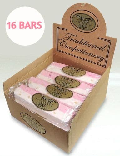 T27 PINK AND WHITE NOUGAT BARS x16