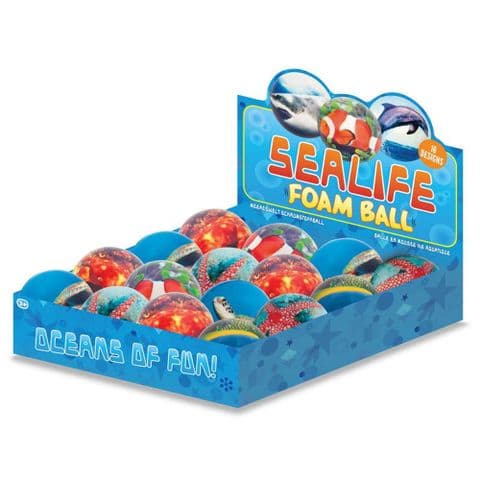 16 x Sealife Foam Soft Stress Balls In Assorted Designs - Wholesale Bulk Buy