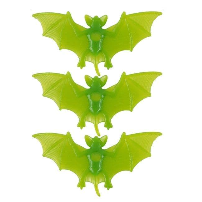 24 x Bats Window Suckers Packs of 3 - Spooky Green Halloween Fun (72 Total)