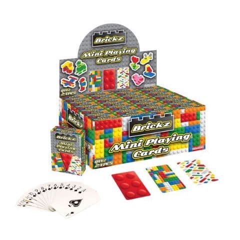24 x Brickz Themed Mini Packs Playing Cards - Wholesale Bulk Buy Party Bag Fillers