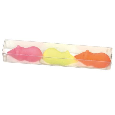 3 x Coloured Sugar Mice Sweets With Cotton Tails In Gift Box 60g