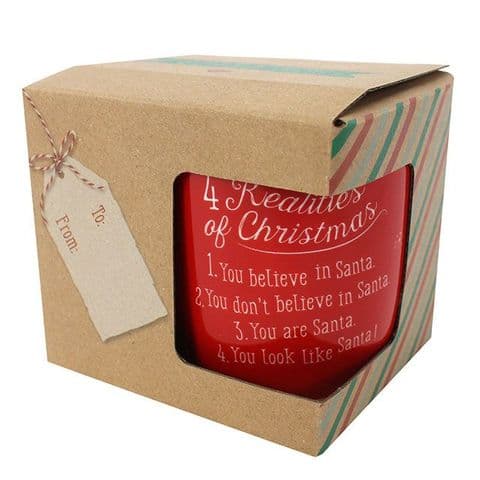 4 Realities Of Christmas Look Like Santa - Red Gift Boxed Mug