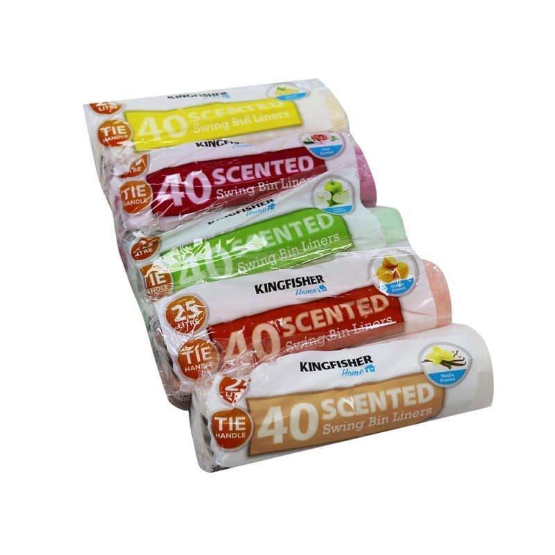 40 Scented Pedal Bin Liners 25l Kingfisher Home (45cm x 30cm)