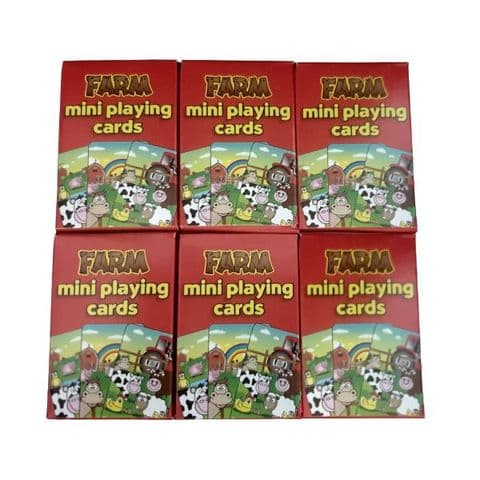 6 x  Farm Animals Themed Mini Packs Playing Cards Henbrandt