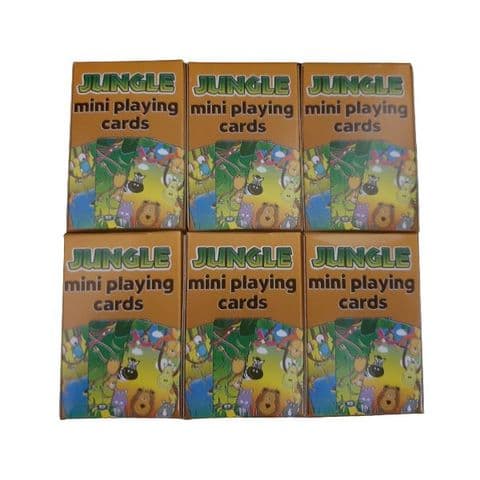 6 x  Jungle Animal Themed Mini Packs Playing Cards Henbrandt