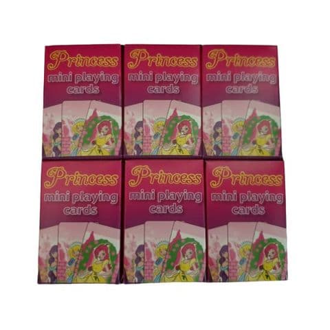 6 x  Princess Themed Mini Packs Playing Cards Henbrandt