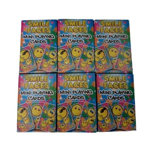 6 x Smile Faces Themed Mini Packs Playing Cards Henbrandt