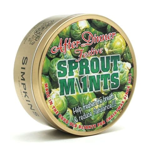 After Dinner Sprout Mints - Festive Limited Edition Simpkins Traditional Travel Sweets Tin 200g