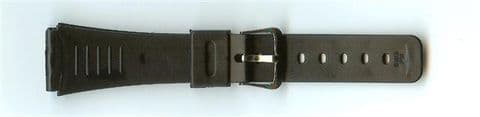 Black Rubber Value Watch Strap 20mm (Silver Buckle)
