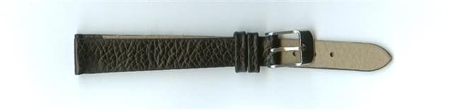 Black Skin Print Leather Watch Strap 12mm (Silver Buckle)