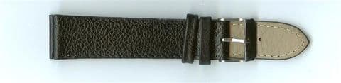 Black Skin Print Leather Watch Strap 20mm (Silver Buckle)