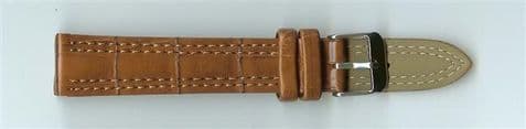 Brown Leather Watch Strap 18mm (Silver Buckle)