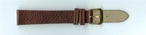 Brown Skin Print Leather Watch Strap 16mm (Gold Buckle)