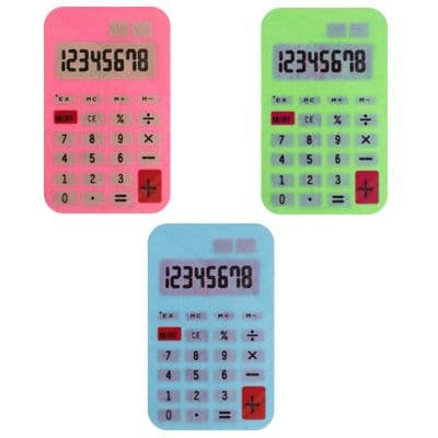 Calculator - Novelty Erasers Rubbers PINK GREEN or BLUE