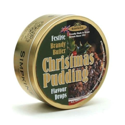 Christmas Pudding Flavour Drops Festive Limited Edition Simpkins Traditional Travel Sweets Tin 200g