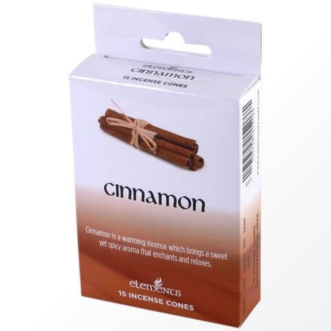 Cinnamon Scented Incense Cones Elements Indian - Box Of 15