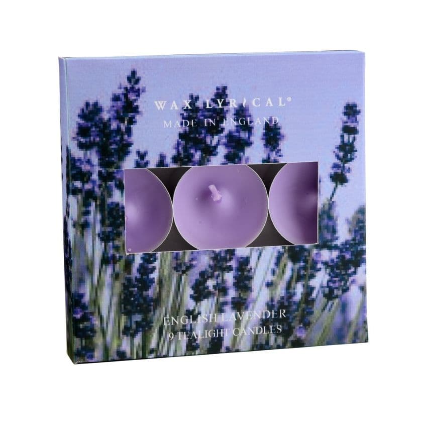 English Lavender TEALIGHTS Made In England Scented Candles Wax Lyrical (Pack of 9)