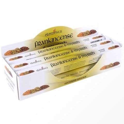 Frankincense & Myrrh Scented Incense Sticks Elements Indian - Tube Of 20