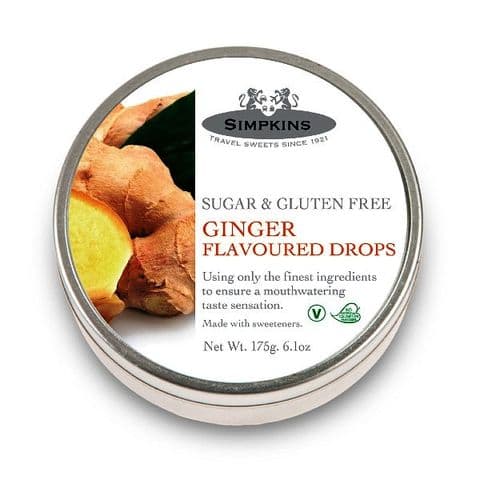 Ginger Sugar & Gluten Free - Simpkins Traditional Travel Sweets Tin 175g