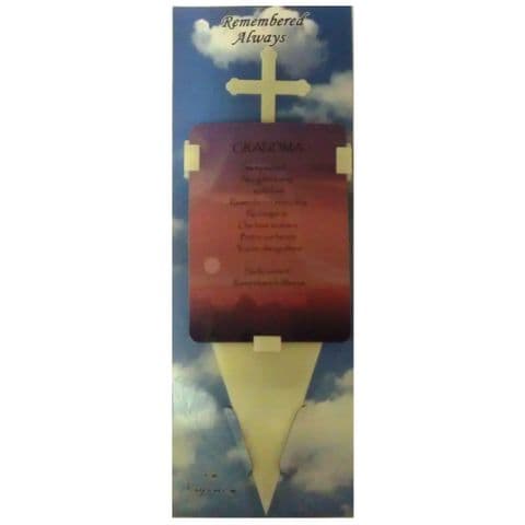 Grandma - In Loving Memory Cross Memorial Poem - Ground Plaque For Grave