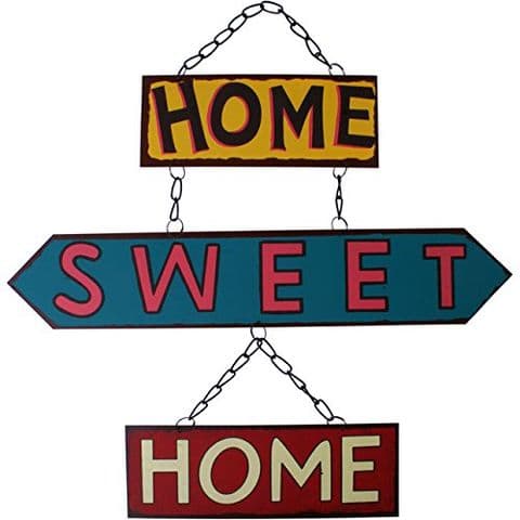Home Sweet Home - Sentimental Signs - Hanging Metal Wall Word Art Plaques