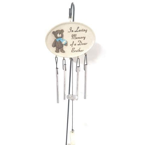 In Loving Memory Of A Dear Brother - Wind Chimes & Stake Memorial Grave Ornament By David Fischhoff
