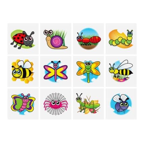 Insects - Pack of 12 Mini Tattoos