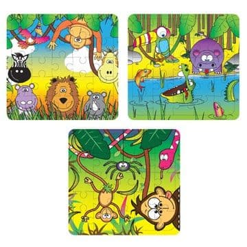 Jungle Animals 25 Piece Mini Jigsaw Puzzle - Boys Girls Unisex Party Bag Fillers
