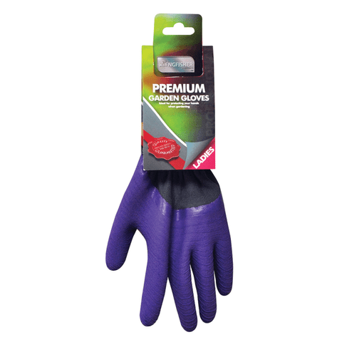 Ladies Purple Premium Garden Gloves - Kingfisher Gardening - Size Medium