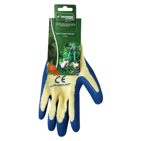 Latex Coated Garden Gloves - Kingfisher Gardening - Size Large