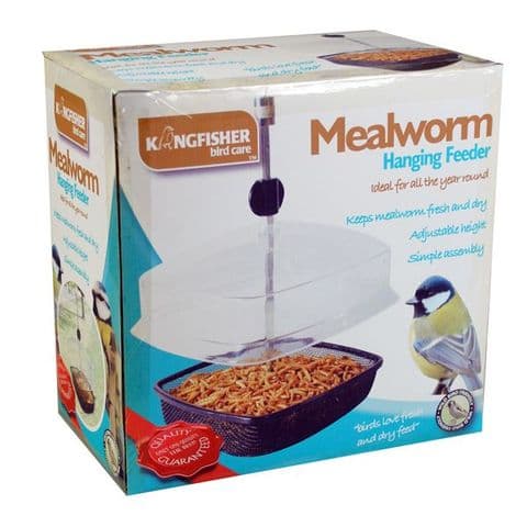 Mealworm Hanging Feeder With Canopy For Wild Birds Kingfisher Bird Care