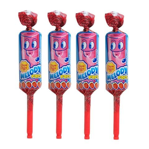 Melody Pops Chupa Chups Whistle Lollies Strawberry Flavours