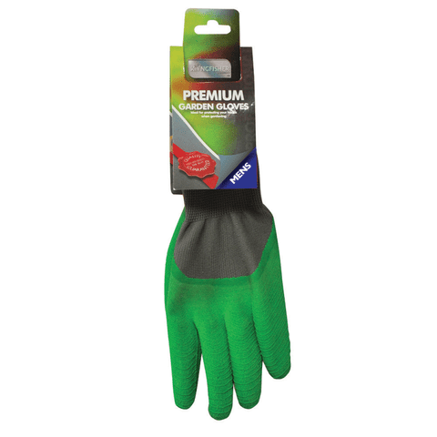Mens Green Premium Garden Gloves - Kingfisher Gardening - Size Large