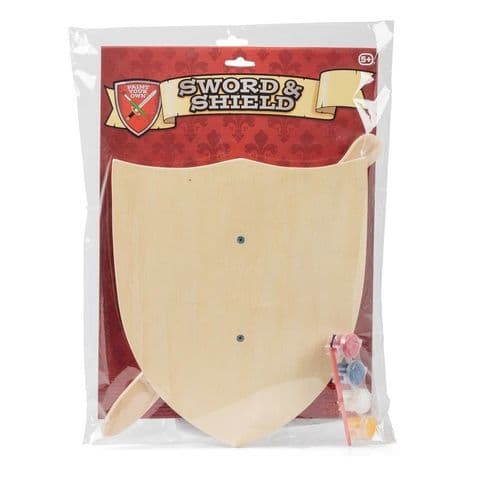 Paint Your Own Wooden Shield & Sword Toy - Assorted Designs