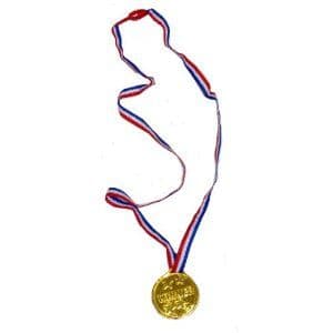 Plastic Gold Medal With Neck Cord - Winner