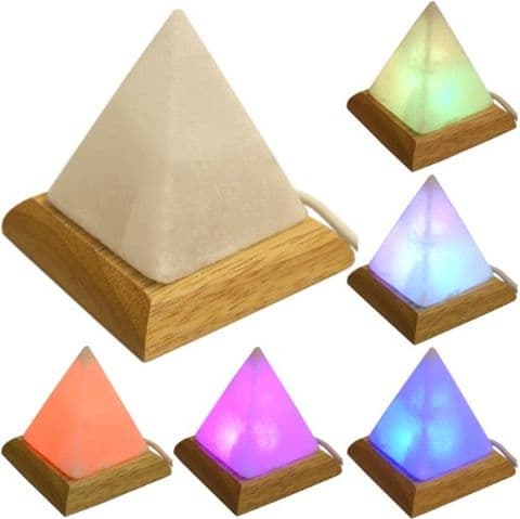 Pyramid USB Colour Changing Himalayan Salt Lamp