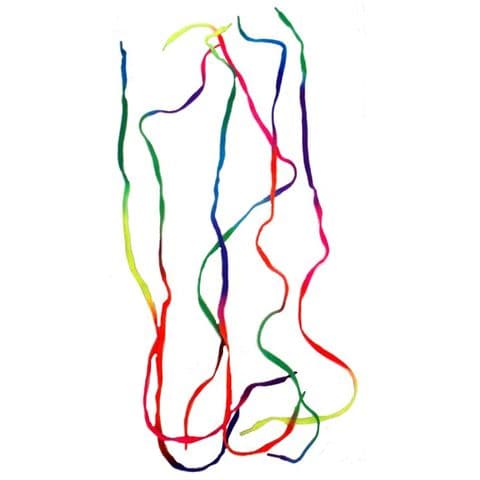 RAINBOW Colour Shoelaces - Bright Coloured Neon Flat Laces 90cm