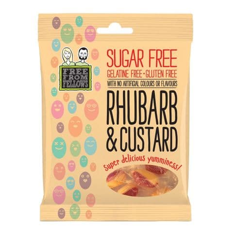 Rhubarb & Custard - Sugar Gelatine Gluten Free Hard Boiled Sweets Free From Fellows 70g