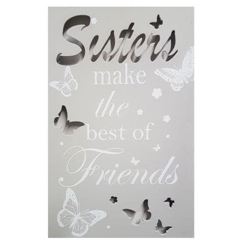 Sisters - Light Up LED Sentimental Wooden Wall Word Art by David Fischhoff