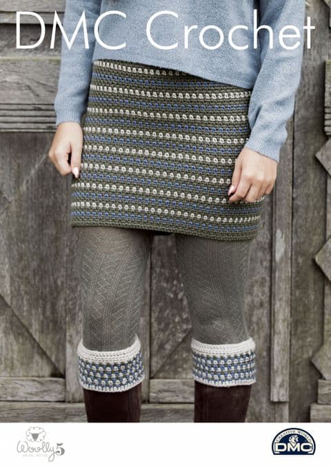 Skirt & Boot Cuffs15413L/2 - Ladies Woolly 5 DMC Crochet Pattern