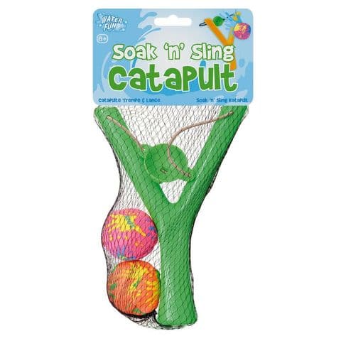 Soak N Sling Catapult & Balls - Garden Fun Water Fight Toys (1 Supplied)