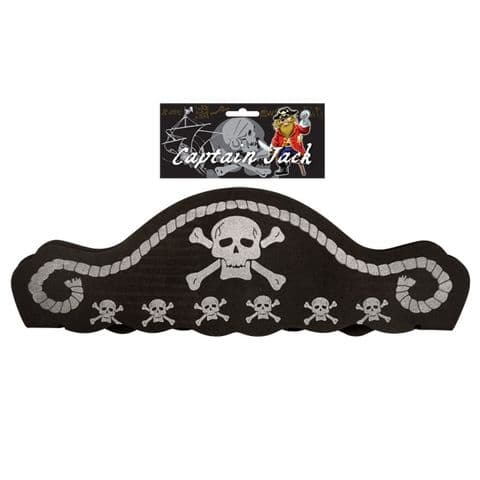 Soft Foam Pirate Captains Hat Skull & Crossbones - Adult or Child
