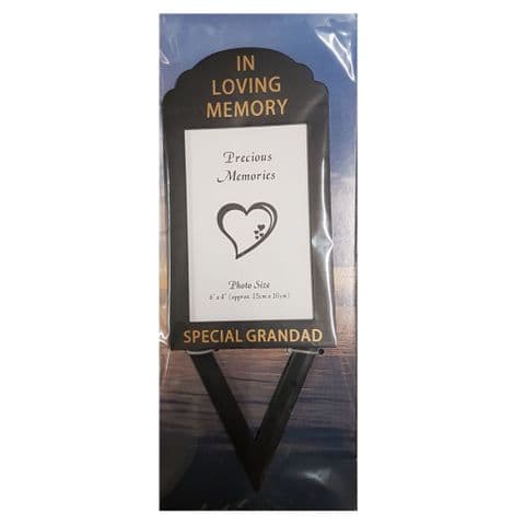 Special Grandad In Loving Memory - Photo Frame Holder Memorial Grave Spike By David Fischhoff