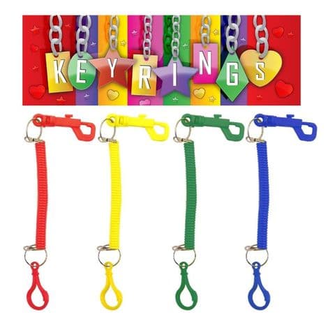 Spiral Plastic Keyring With Double Hooks (1 Supplied)