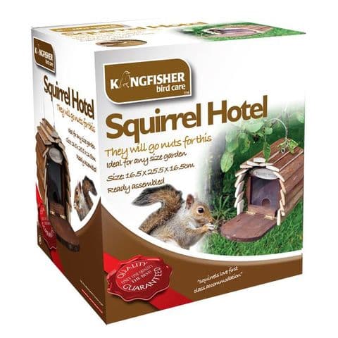 Squirrel Hotel - Wooden Hanging Feeding Station Box