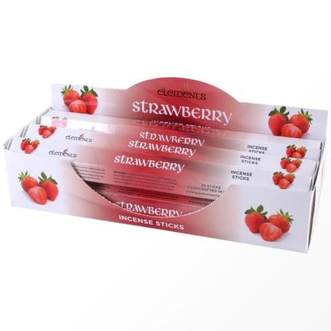 Strawberry Scented Incense Sticks Elements Indian - Tube Of 20