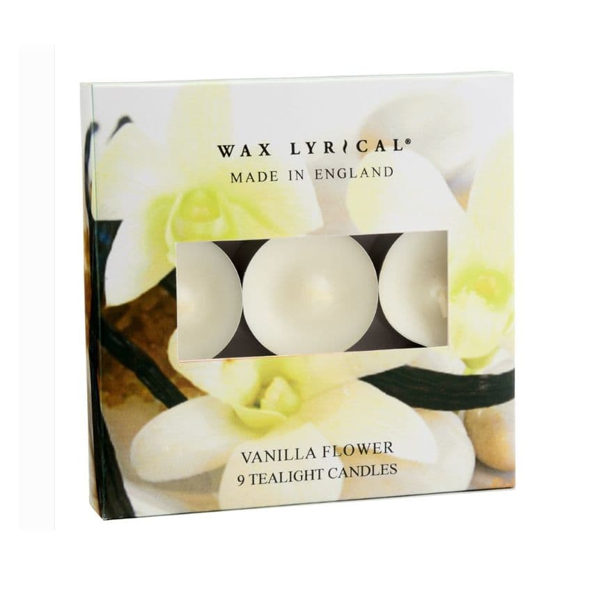 Vanilla Flower TEALIGHTS Made In England Scented Candles Wax Lyrical (Pack of 9)