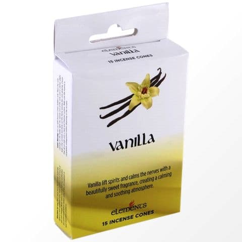 Vanilla Scented Incense Cones Elements Indian - Box Of 15