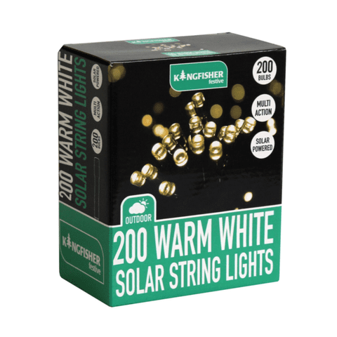 Warm White Outdoor 200 LED Multi Action Christmas Tree Solar String Lights